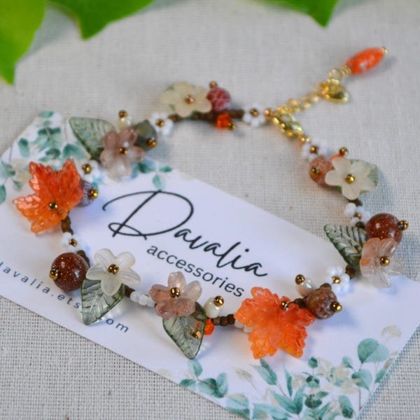 Everbloom Maple bracelet with floral and leaf details